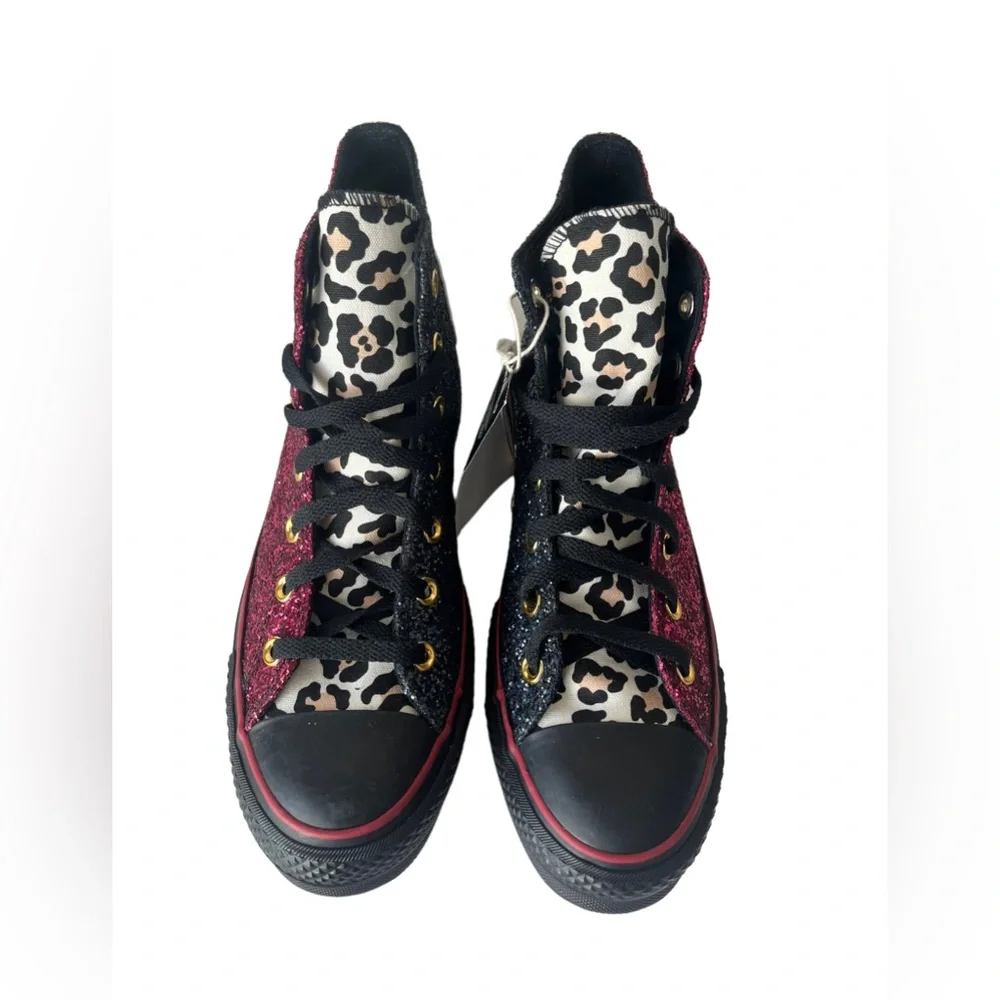 Converse platform glitter high top custom sneakers NWT 9 - Picture 3 of 9